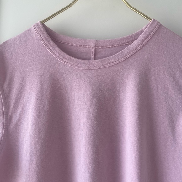 Lululemon Love Tee Cropped | Pink Soft Cotton T-Shirt Size 6 - Picture 8 of 11